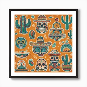 Mexican Day Of The Dead 5 Art Print