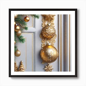 Christmas Door Decoration Art Print