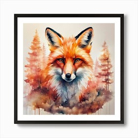 Fox In The Forest Art Print