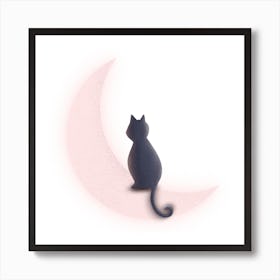 Cat On The Moon Art Print