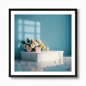 White Box With Flowers 5 Art Print