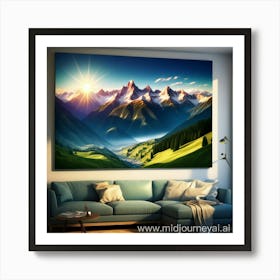 Mountain Landscape Painting Art Print