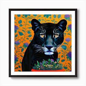 Panther In A Pot Art Print