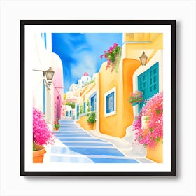 Street In Greece Art Print