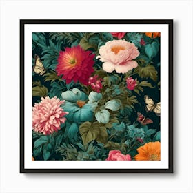 Floral Wallpaper Art Print