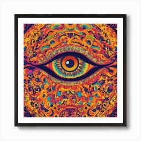 Design Psychedelic Eyes Pattern (2) Art Print