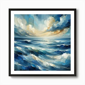 Shades Of Blue Evoking A Calm Ocean (2) Art Print