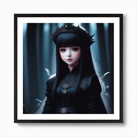 Black Haired Girl Art Print