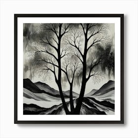 Black and White Abstract Art 175 Art Print