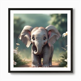 Cute Elephant Art Print