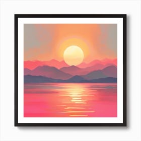 Sunset Painting Art Print