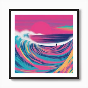 Minimalism Masterpiece, Trace In The Waves To Infinity + Fine Layered Texture + Complementary Cmyk C (34) Art Print