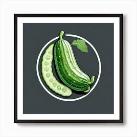 Cucumber And Leaf Art Print