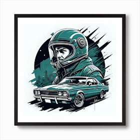 Man In A Helmet Art Print