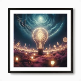 Light Bulb In The Sky Art Print