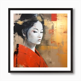 Artjuicebycsaba Close Up Style Minimalist Zen Japanese Noh Thea 15417ae9 C0e2 4b35 Bf33 9dce6e963d2e Denoised Upscaled X4 Art Print