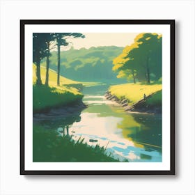 River In The Countryside 10 Art Print
