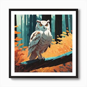 Owl In The Woods 4 Art Print