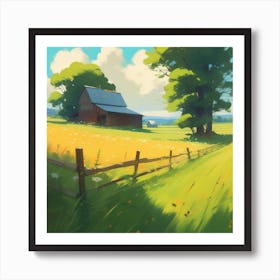 Barn In The Countryside 1 Art Print