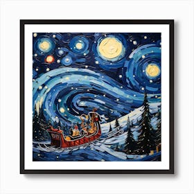 Santa'S Sleigh Art Print