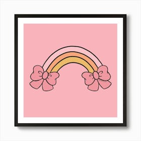 Bow Rainbow Pink Art Print