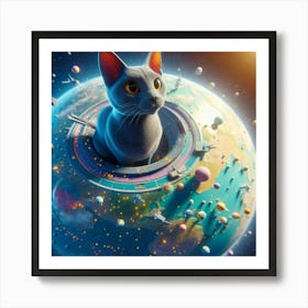 Cat In Space 2 Art Print