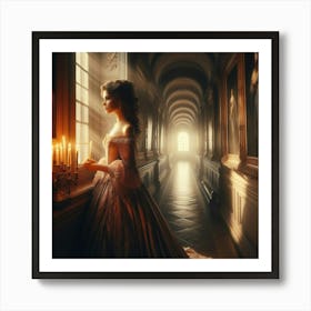 Woman By The Window Art Print