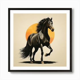 Horse At Sunset 1 Art Print