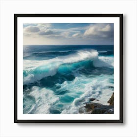 Ocean Waves Crashing 1 Art Print