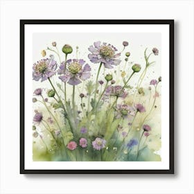 Wild Flowers flower plants painting art print Art Print