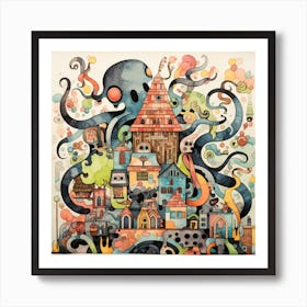 Octopus City Art Print