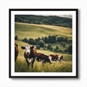 Cows In A Field 2 Art Print