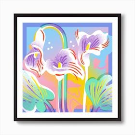 Calla Lily Flowers In Vase With Gradient Art Print