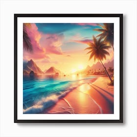 Sunset On The Beach 4 Art Print