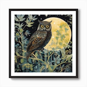 Owl At Night 2 Art Print