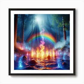 Rainbow In The Forest 1 Art Print