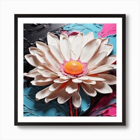 Abstract art/ Abstract painting of a daisy Art Print