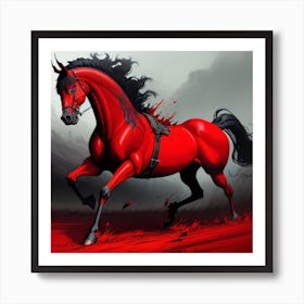 Red Horse Art Print