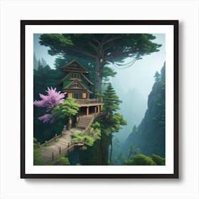 One Tree On The Top Of The Mountain Towering 1 Art Print