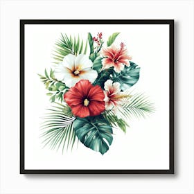 Hibiscus Flowers Art Art Print