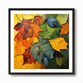 Autumn Leaves Pallete Oil AI 22 Nov 24 Art Print