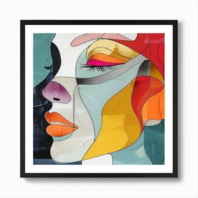 Abstract Woman'S Face  - colorful cubism, cubism, cubist art,    abstract art, abstract painting  city wall art, colorful wall art, home decor, minimal art, modern wall art, wall art, wall decoration, wall print colourful wall art, decor wall art, digital art, digital art download, interior wall art, downloadable art, eclectic wall, fantasy wall art, home decoration, home decor wall, printable art, printable wall art, wall art prints, artistic expression, contemporary, modern art print, Art Print