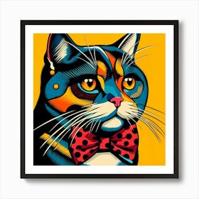 Cat With Bow Tie Art Print