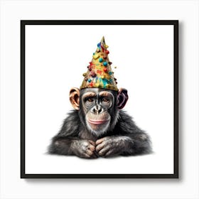 Birthday Chimp 2 Art Print