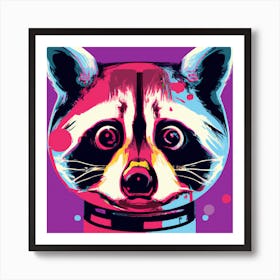 Popart Robot Raccoon Art Print