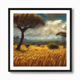 Kenyan Landscape Painting Art Print