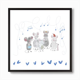 Mice Carol Singers  Art Print