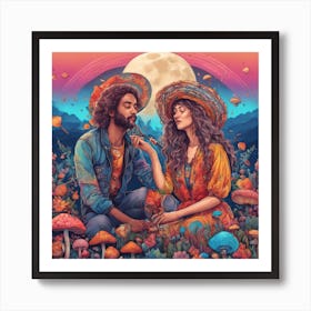 Psychedelic Love 1 Art Print