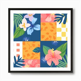 Tropical Floral Pattern Art Print