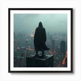 Man On Top Of A Building 1 Art Print